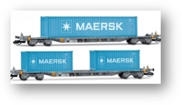 Arnold HN9765 - TT - 2-tlg. Set Containertragwagen MAERSK, Ep. VI